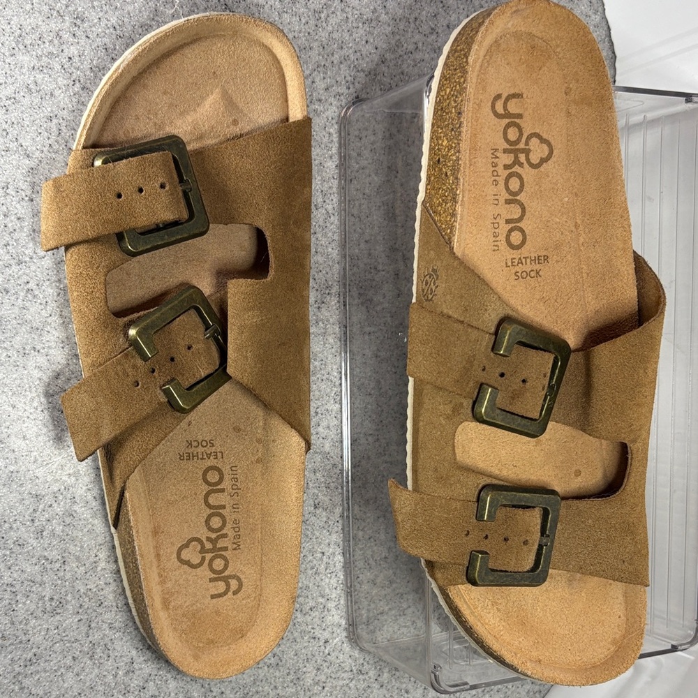 Yokono made in Spain size 9 leather cork bed‎ Brown Sandals fc2